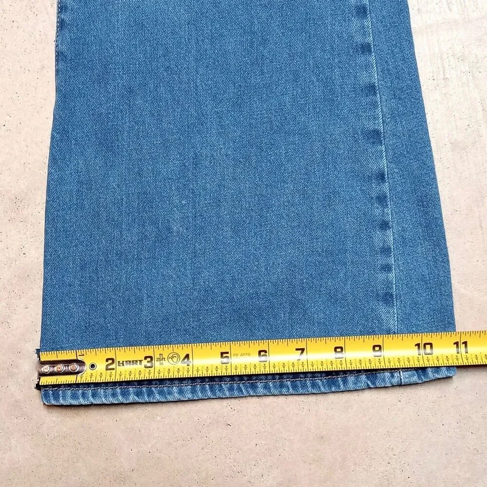 Old Navy High Rise Baggy Flare Distressed Denim Jeans Size 14 (26x27) Adjustable